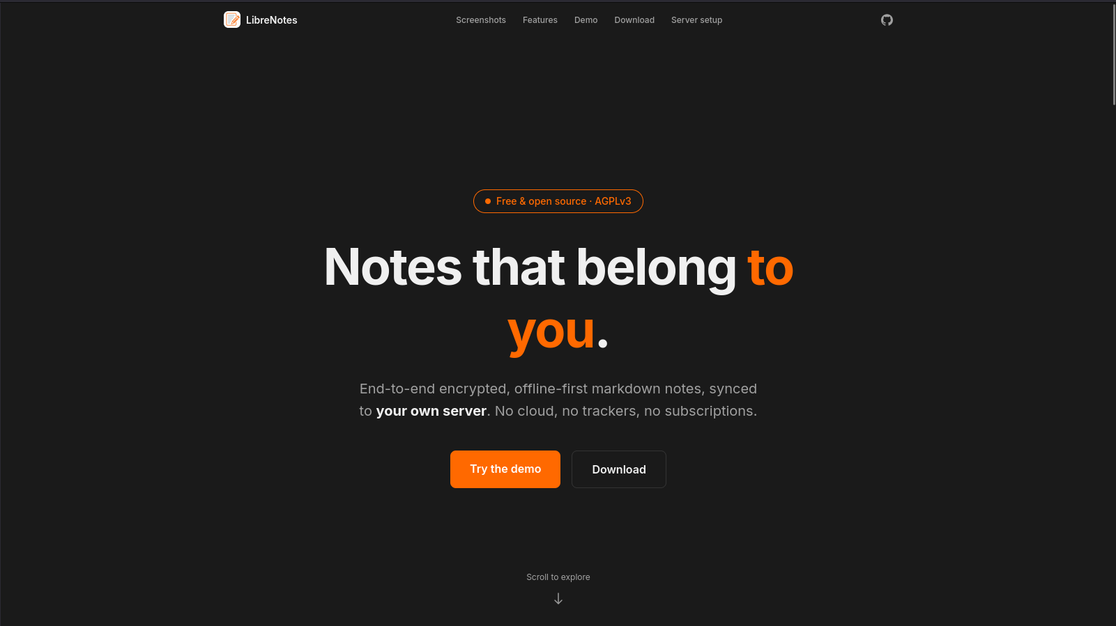 LibreNotes preview